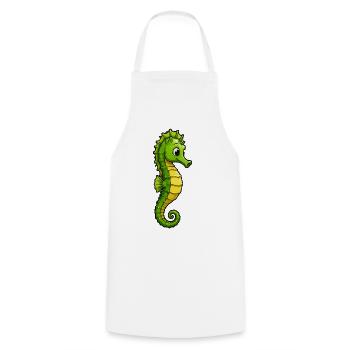 Happy Seahorse Portrait - Cooking Apron - white - Front - AI Model Male 185 dark (185cm)