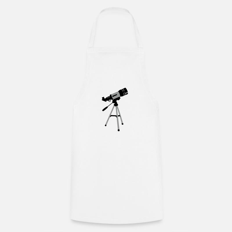 Teleskop, Astronomie - Kochschürze - Weiß