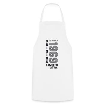 Original December 1969 53rd Birthday Gift - Cooking Apron - white - Front - AI Model Male 185 dark (185cm)