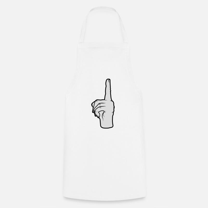 Finger points up - Cooking Apron - white
