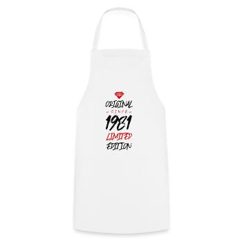 1981 Édition limitée - Tablier de cuisine - blanc - Devant - AI Model Male 185 dark (185cm)