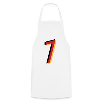 7 Number Germany jersey number black red gold - Cooking Apron - white - Front - AI Model Male 185 dark (185cm)