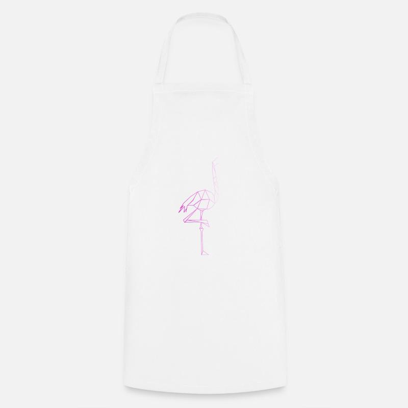 Flamingo Poly minimalist - Cooking Apron - white