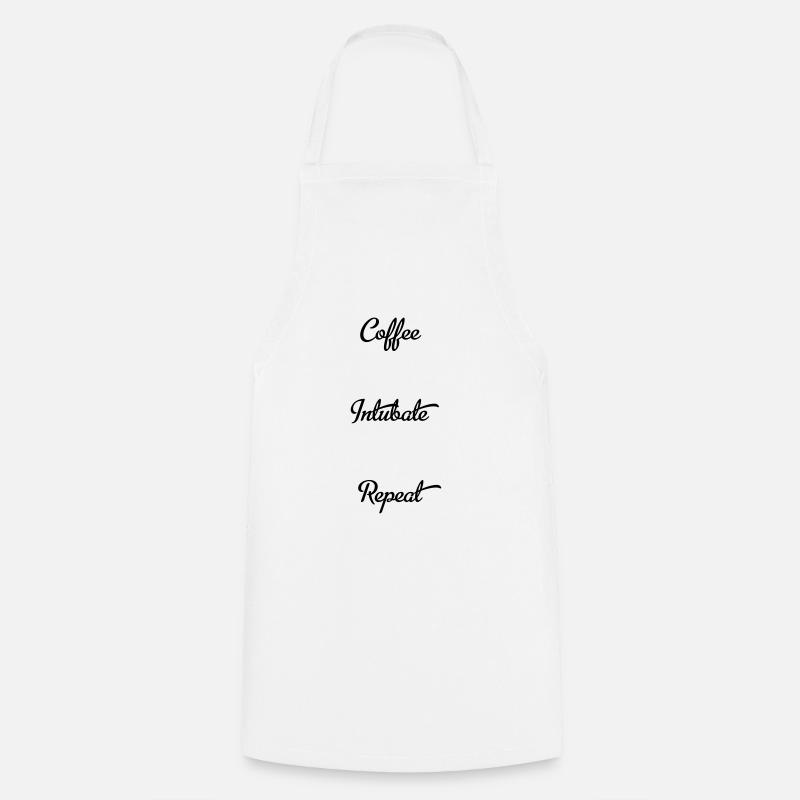 coffee intubate repeat - Tablier de cuisine - blanc