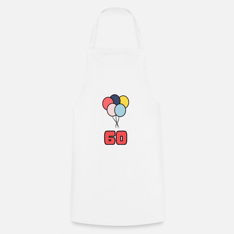 60. 60 ANNI. 60° ANNIVERSARIO. COMPLEANNO 60 ANNI. - Grembiule da cucina - bianco
