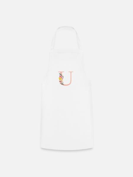 U Monogramm Floral - Kochschürze - Weiß