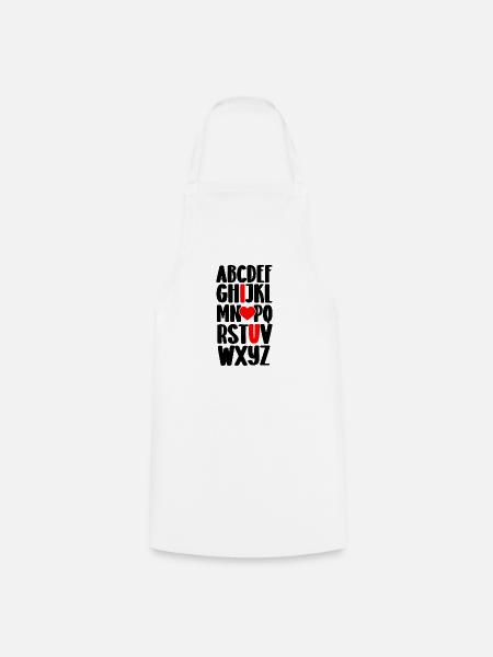 Alphabet, ich liebe dich - Kochschürze - Weiß