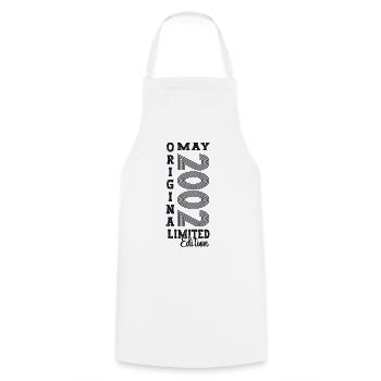 21st Birthday Man an Original May Vintage 2002 - Cooking Apron - white - Front - AI Model Male 185 dark (185cm)