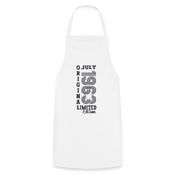 60th Birthday Man Original Juillet 1963 - Tablier de cuisine - blanc - Devant - AI Model Male 185 dark (185cm)