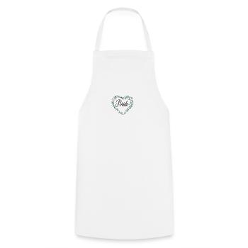 flowerheart_green_bride - Cooking Apron - white - Front - AI Model Male 185 dark (185cm)
