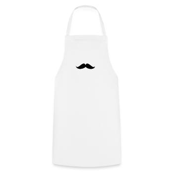 Mustache. Fathers Day. Happy Birthday Dad. - Cooking Apron - white - Front - AI Model Male 185 dark (185cm)