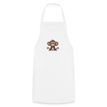 Cartoon monkey cute design - Cooking Apron - white - Front - AI Model Male 185 dark (185cm)