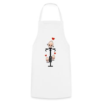 HAPPY EASTER FAMILY - VÉLO DE ROUTE EASTER EGGS - Tablier de cuisine - blanc - Devant - AI Model Male 185 dark (185cm)