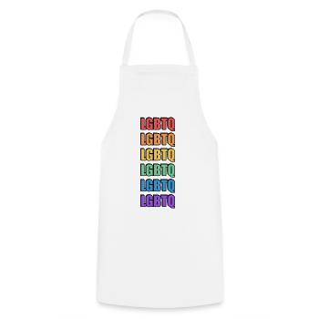 Lebendiges Regenbogen-LGBTQ-Pride-Design - Kochschürze - Weiß - Vorne - AI Model Male 185 dark (185cm)