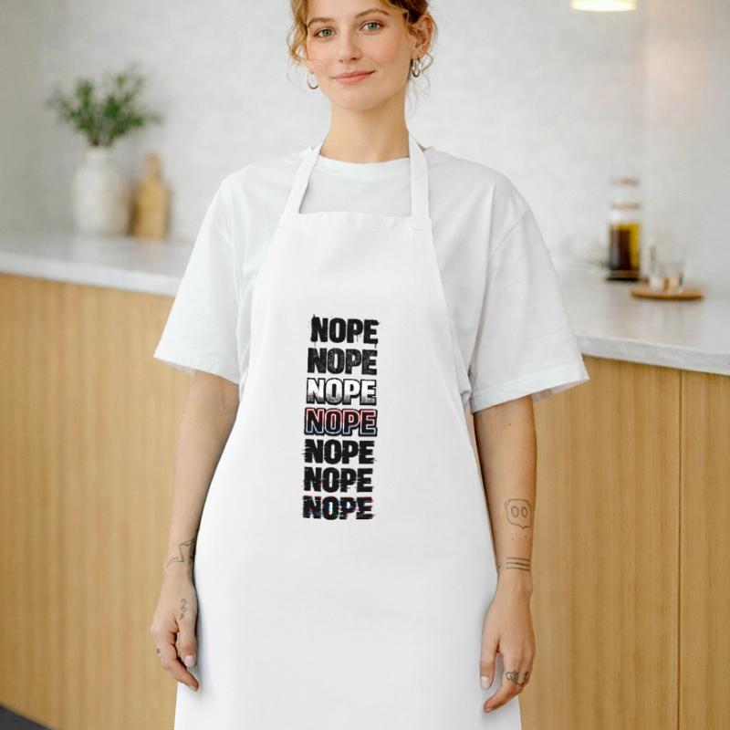 Nope Neon Glitch Text Stack Cooking Apron
