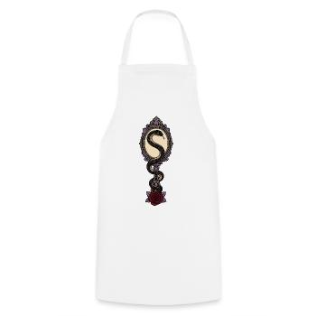 Serpent and Mirror Gothic Rose - Cooking Apron - white - Front - AI Model Male 185 dark (185cm)