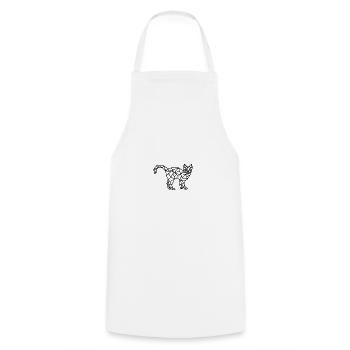 Cat Geometric Line - Cooking Apron - white - Front - AI Model Male 185 dark (185cm)