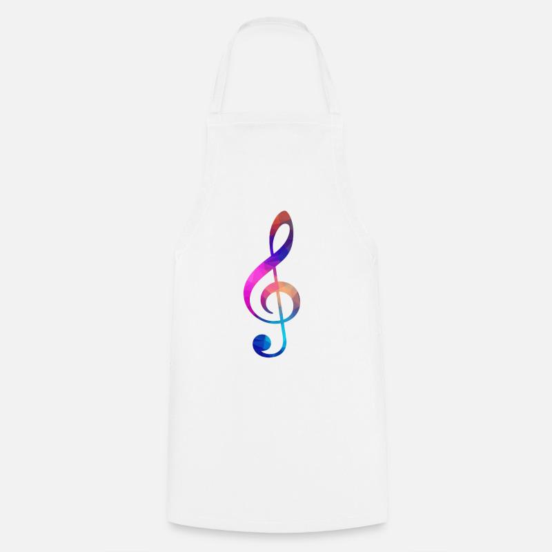 Colorful treble clef - Cooking Apron - white