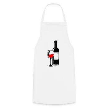 Wein Weinglas Weinflasche Rotwein Weinliebhaber - Kochschürze - Weiß - Vorne - AI Model Male 185 dark (185cm)