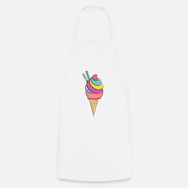 Crème glacée, sac de glace, glace - Tablier de cuisine - blanc