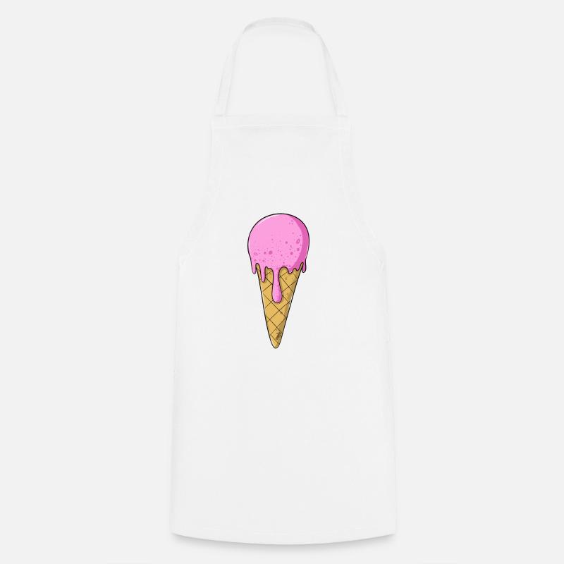 Eis | Rosa Pink Eiscreme | Ice Cream - Kochschürze - Weiß