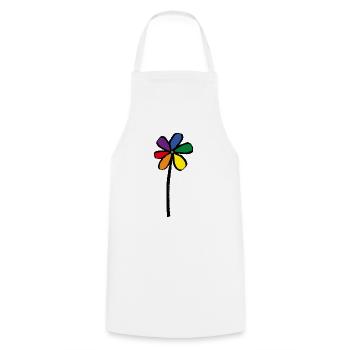 Pride Flower - Blume LGBT - Kochschürze - Weiß - Vorne - AI Model Male 185 dark (185cm)