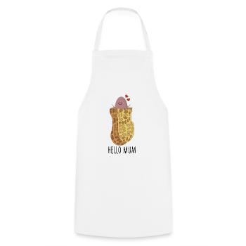 Peanut baby birth (b) - Cooking Apron - white - Front - AI Model Male 185 dark (185cm)