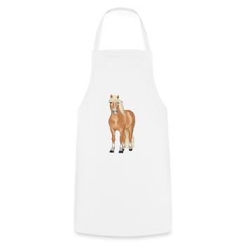 blonder Haflinger - Kochschürze - Weiß - Vorne - AI Model Male 185 dark (185cm)