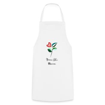 MAMIE. FÊTE DES MÈRES. BONNE FÊTE MAMIE. JE T'AIME - Tablier de cuisine - blanc - Devant - AI Model Male 185 dark (185cm)
