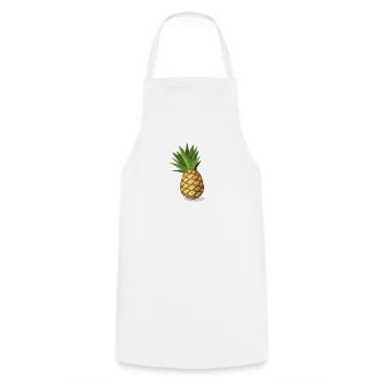 Ananas - Kochschürze - Weiß - Vorne - AI Model Male 185 dark (185cm)