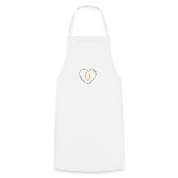Lettre Q, monogramme, coeur, personnalisable - Tablier de cuisine - blanc - Devant - AI Model Male 185 dark (185cm)