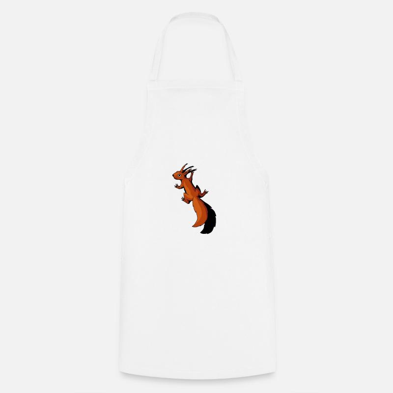 Eichhörnchen funky Tierchen Waldbewohner Geschenk - Kochschürze - Weiß