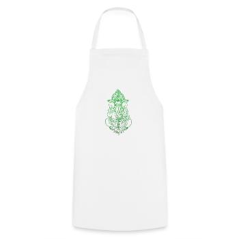 ganesha goa psy trance shiva chakra buddha om - Cooking Apron - white - Front - AI Model Male 185 dark (185cm)