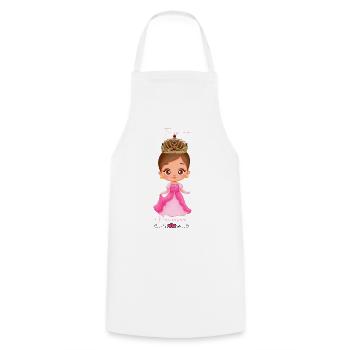 princesse en robe rose avec un diadème - Tablier de cuisine - blanc - Devant - AI Model Male 185 dark (185cm)
