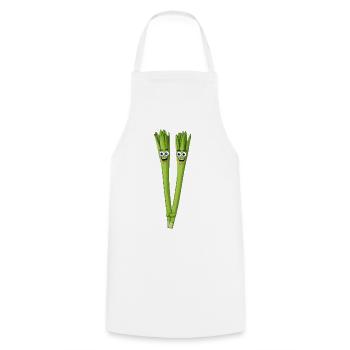Spargeldduo Smiling - Cooking Apron - white - Front - AI Model Male 185 dark (185cm)