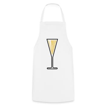Glass Of Sparkling Wine (Funnel / Closed / 2C) - Cooking Apron - white - Front - AI Model Male 185 dark (185cm)