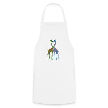 Giraffe heart with polka dots - Cooking Apron - white - Front - AI Model Male 185 dark (185cm)