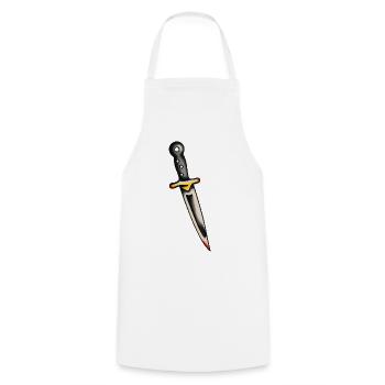 Dague de tatouage classique - Tablier de cuisine - blanc - Devant - AI Model Male 185 dark (185cm)