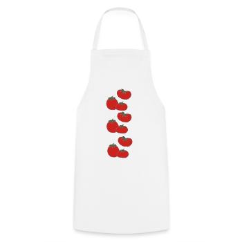 Motif vintage de vigne tomate - Tablier de cuisine - blanc - Devant - AI Model Male 185 dark (185cm)