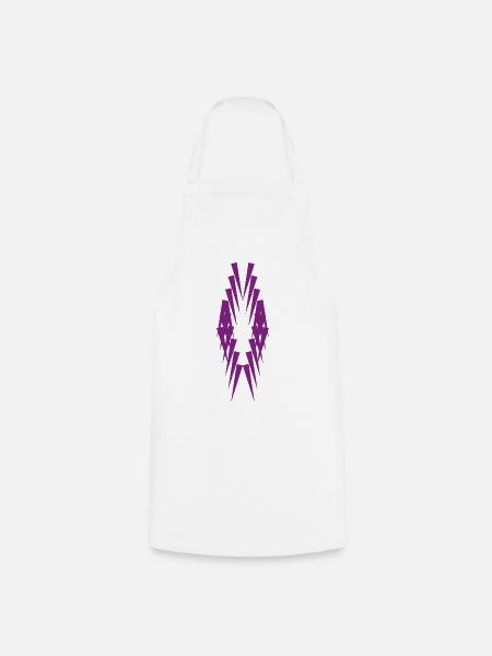 Geometrische Violettspitzen Silhouette - Kochschürze - Weiß