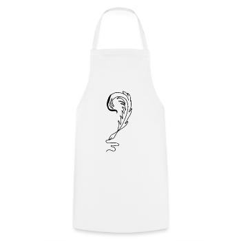 Stylo plume encre - Tablier de cuisine - blanc - Devant - AI Model Male 185 dark (185cm)
