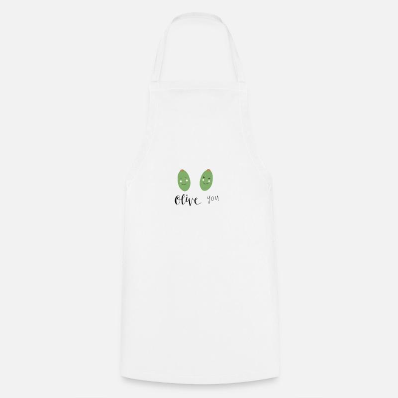 Olive Handlettering Saying - Cooking Apron - white