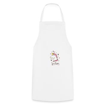 Horse with horn - the unicorn gift glitter child - Cooking Apron - white - Front - AI Model Male 185 dark (185cm)