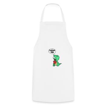 Dinosaure cadeau rugir coeur valentine animal - Tablier de cuisine - blanc - Devant - AI Model Male 185 dark (185cm)