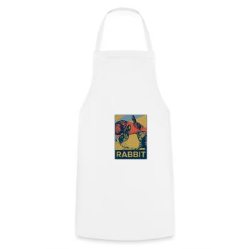 Lapin oreille pop art cadeau pâques animal rebond amusement - Tablier de cuisine - blanc - Devant - AI Model Male 185 dark (185cm)