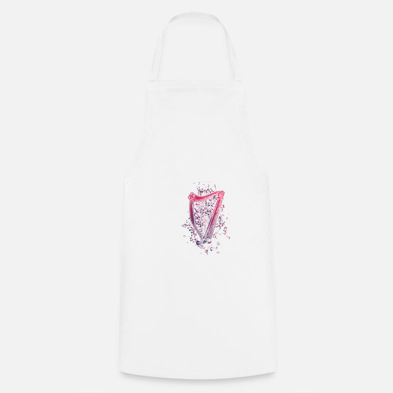 Harp music notes - Cooking Apron - white