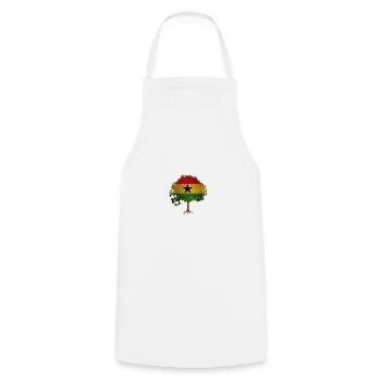Ghana Ghanaian Flag Pride Star Tree I Gift - Cooking Apron - white - Front - AI Model Male 185 dark (185cm)