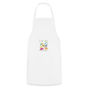 Dinosaur T-Rex Tyrannosaurus Rex I Gift - Cooking Apron - white - Front - AI Model Male 185 dark (185cm)
