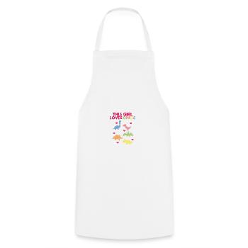 Dinosaur T-Rex Tyrannosaurus Rex I Gift - Cooking Apron - white - Front - AI Model Male 185 dark (185cm)