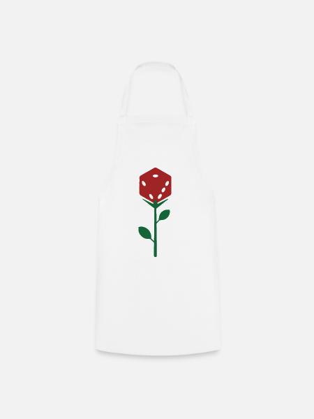 Dice Rose Bloom Botanische Illustration - Kochschürze - Weiß